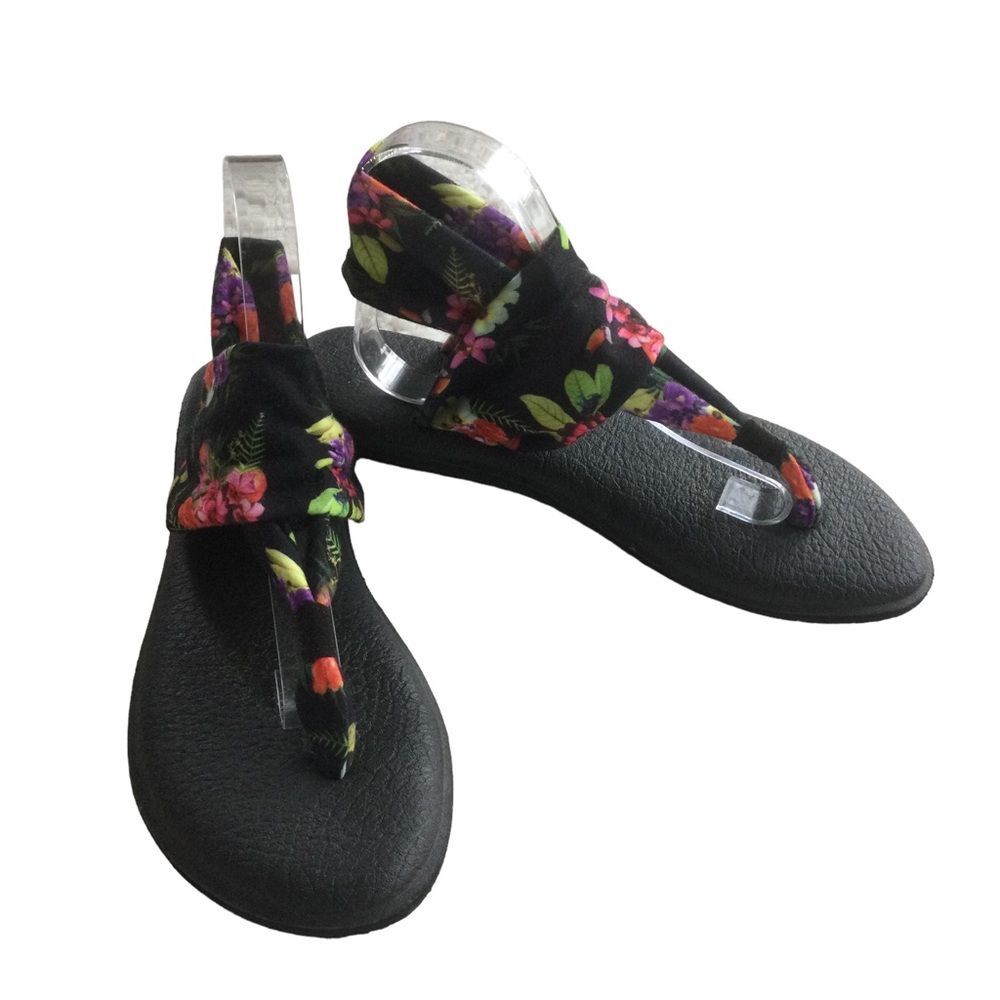 Sanuk Floral Slingback Yoga Thong Sandal Size 10 - Picture 4 of 9